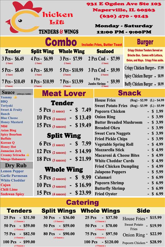 Chicken Lit Tenders & Wings Naperville, IL